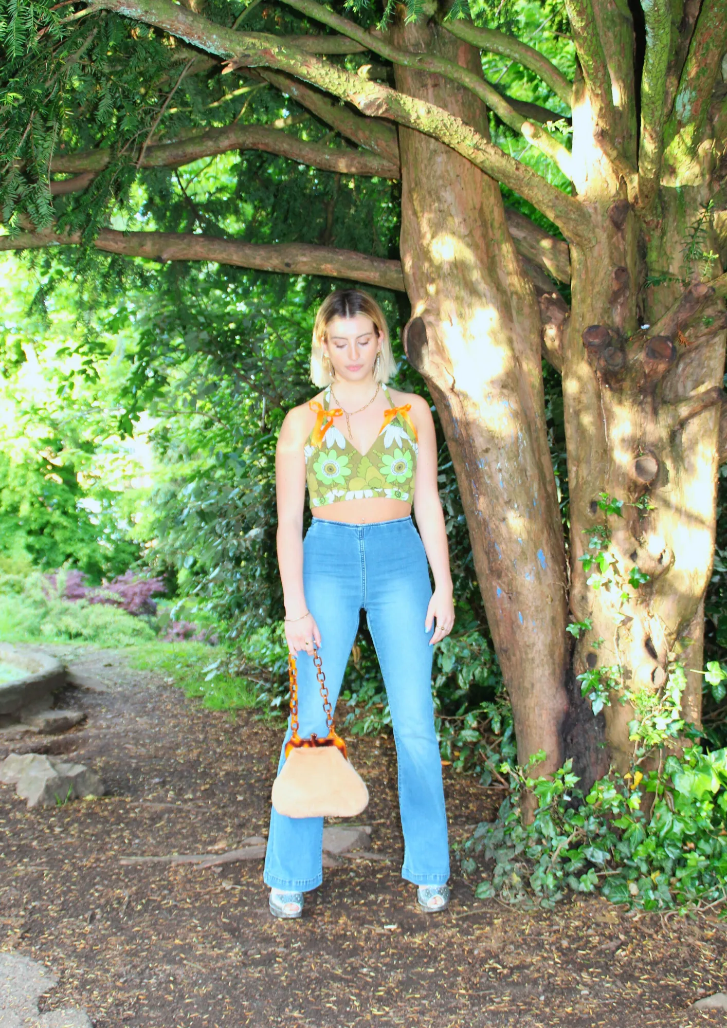 1970's Upcycled Floral Festival Top