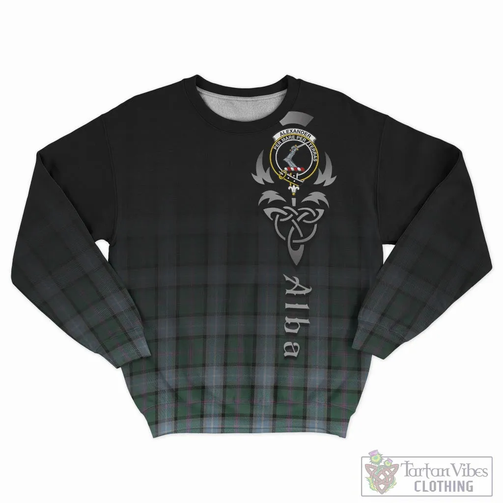 Alexander of Menstry Hunting Tartan Sweatshirt Featuring Alba Gu Brath Family Crest Celtic Inspired
