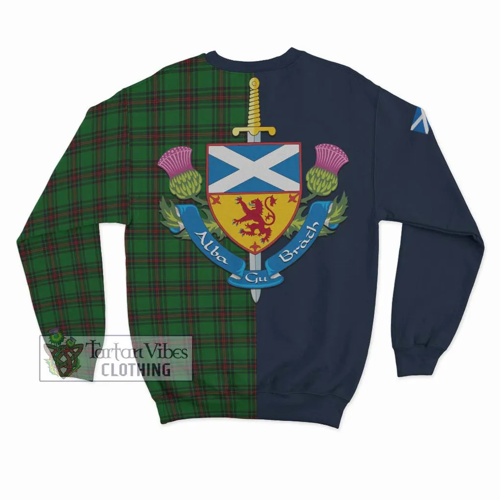 Anstruther Tartan Sweatshirt Alba with Scottish Lion Royal Arm Half Style