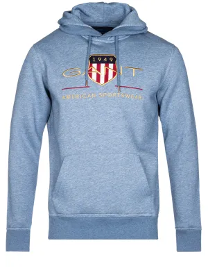 Archive Shield Hoodie Denim Blue Melange