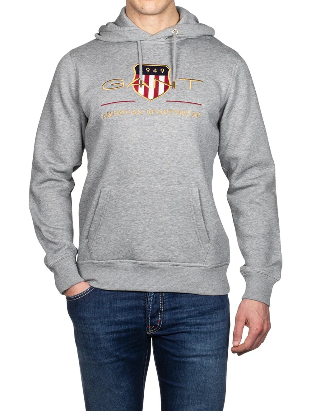 Archive Shield Hoodie Grey Melange