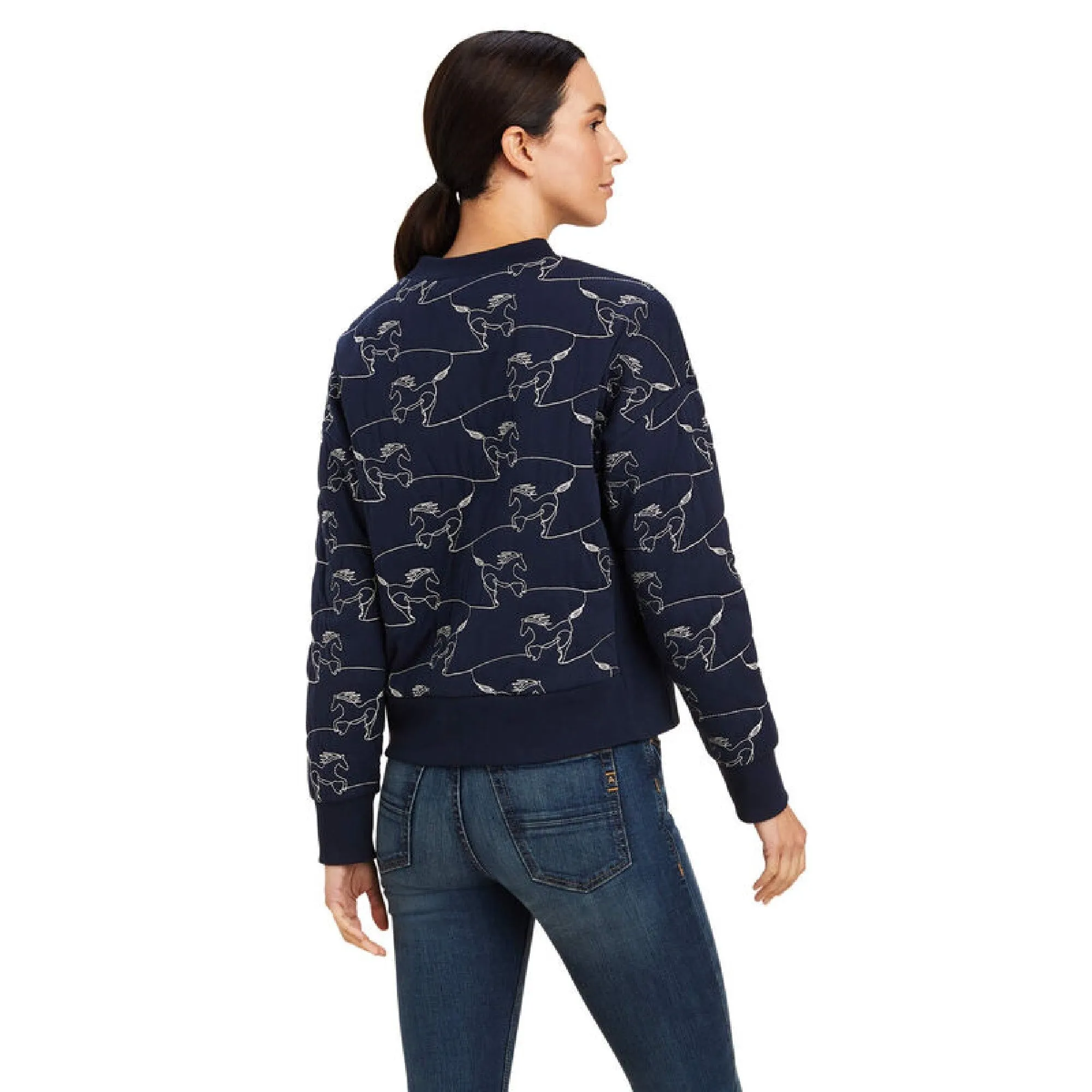 Ariat Ladies Contour Equine Crew Sweatshirt - Navy Eclipse