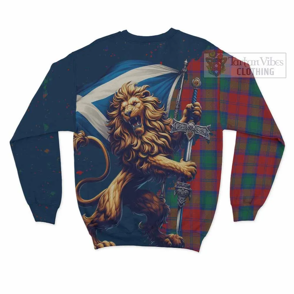 Auchinleck (Affleck) Tartan Family Crest Sweatshirt with Scottish Majestic Lion