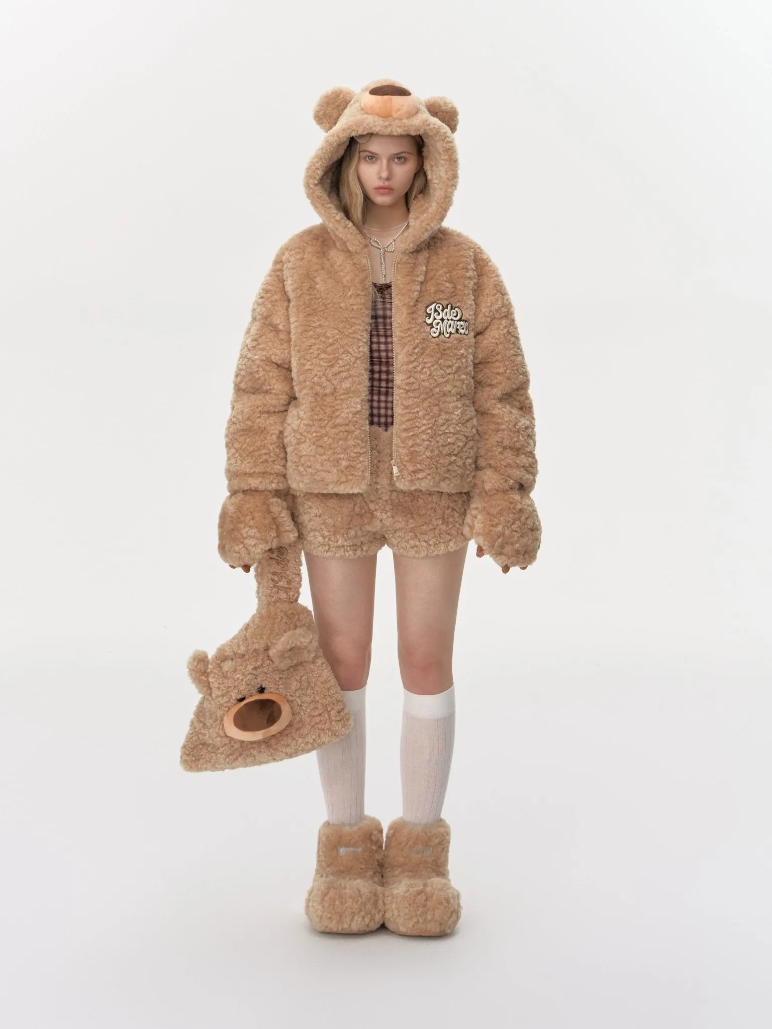 Bear Costume Down Jacket In Brown