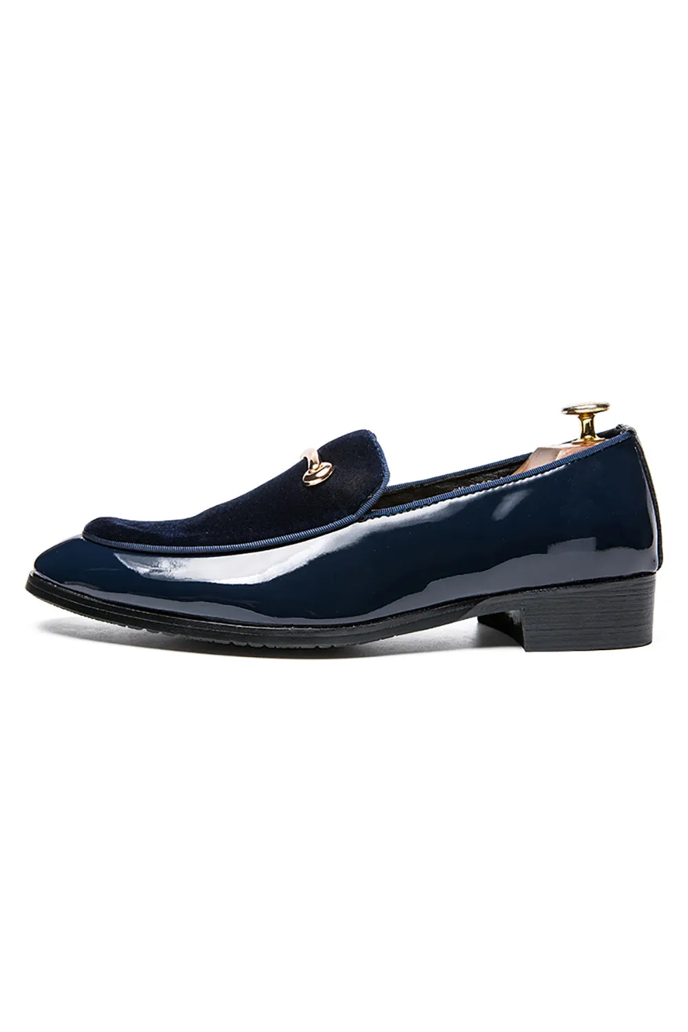 Black PU Leather Slip On Casual Men's Shoes