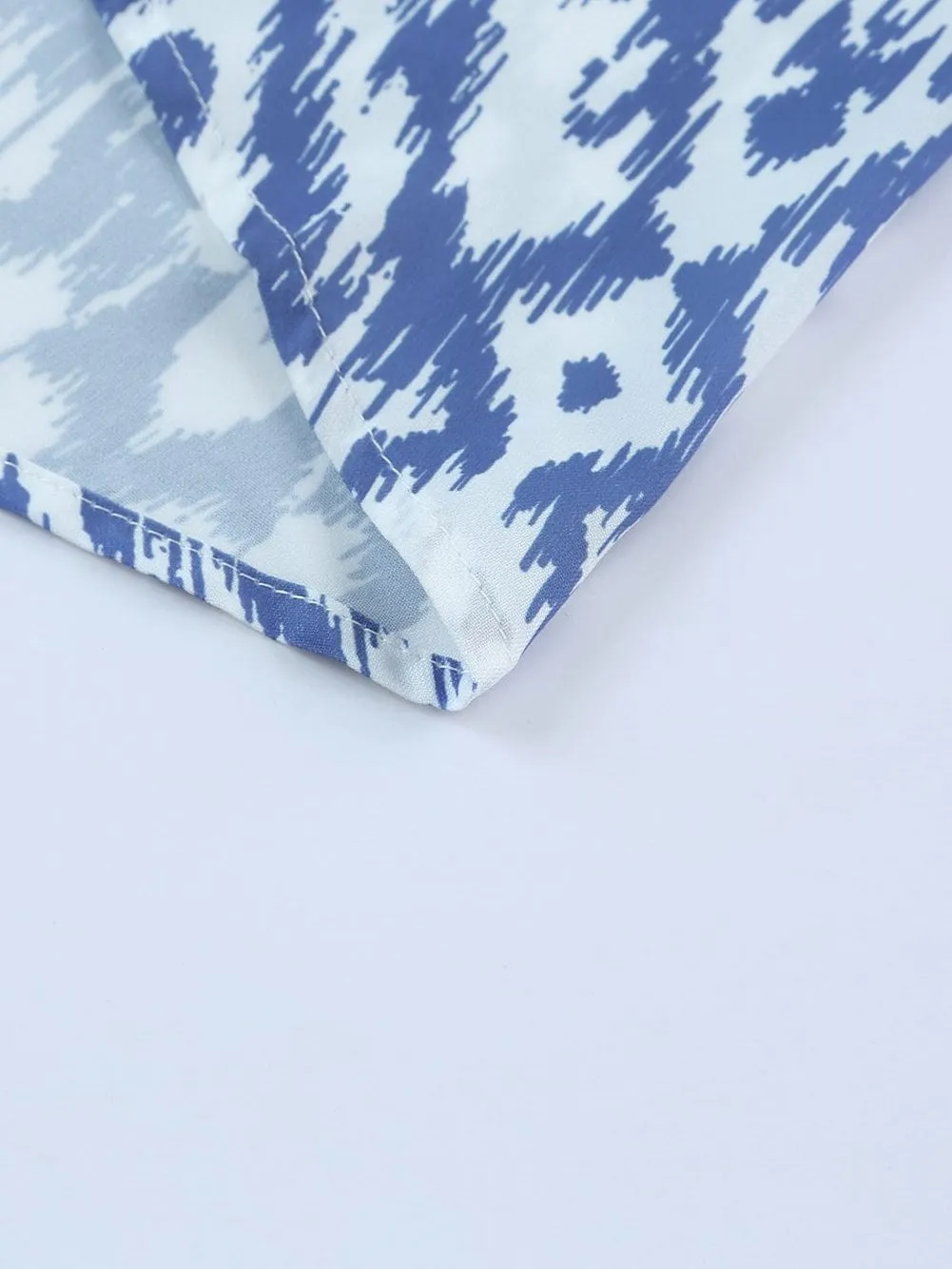 Blue Maxi Dress with White Ikat Pattern