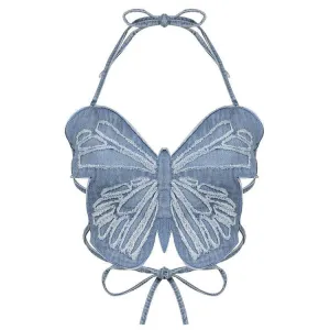 Butterfly Denim Top
