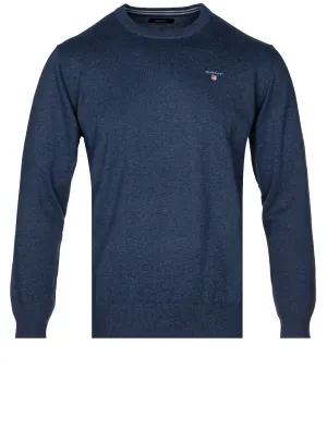 Classic Cotton C-neck Dark Jeansblue Melange