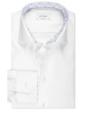 Contemporary Plain With Inlay Formal Shirt White