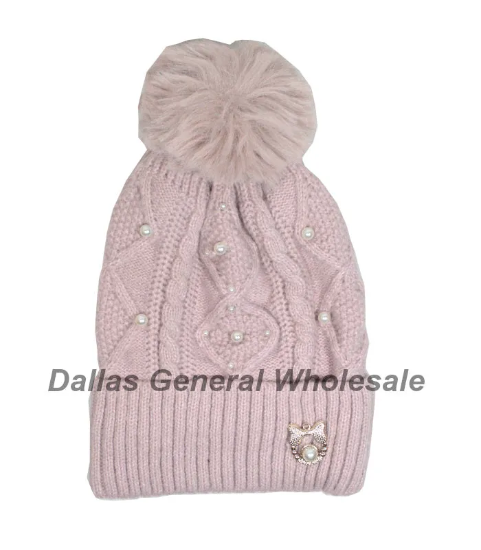Fashion Thermal Pearl Beanie Hats Wholesale