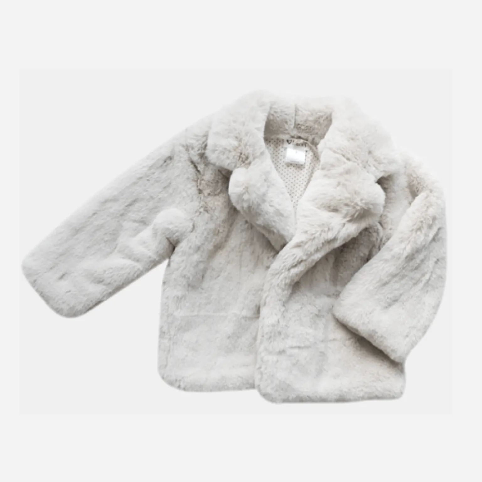 Girls Fur Coat - Blush