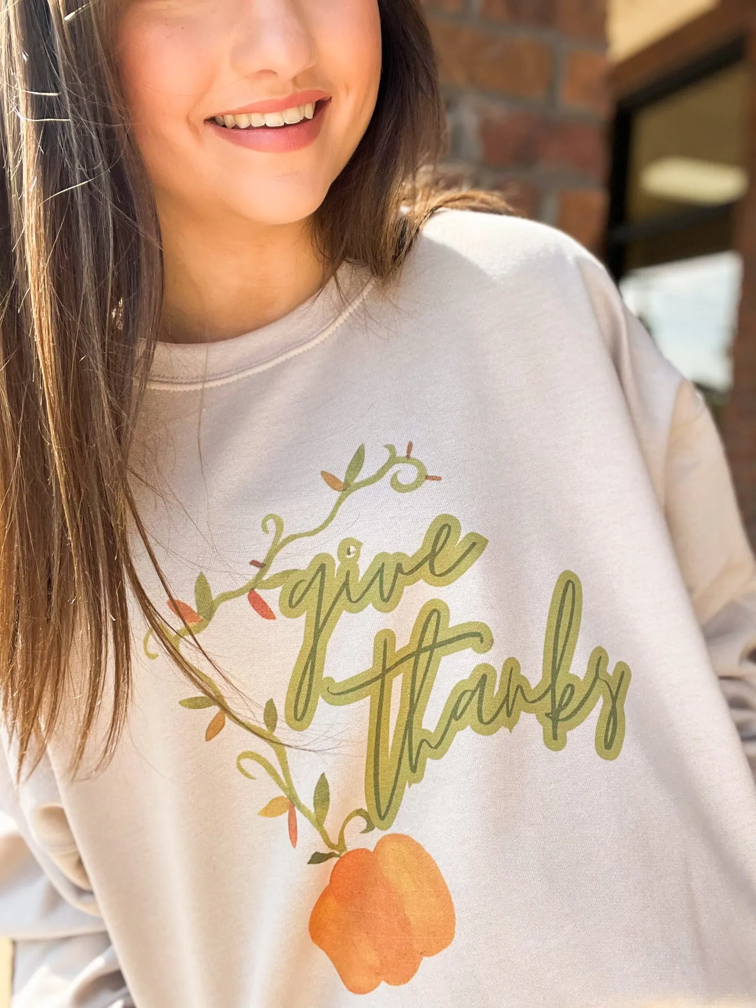 Give Thanks Graphic Sweatshirt