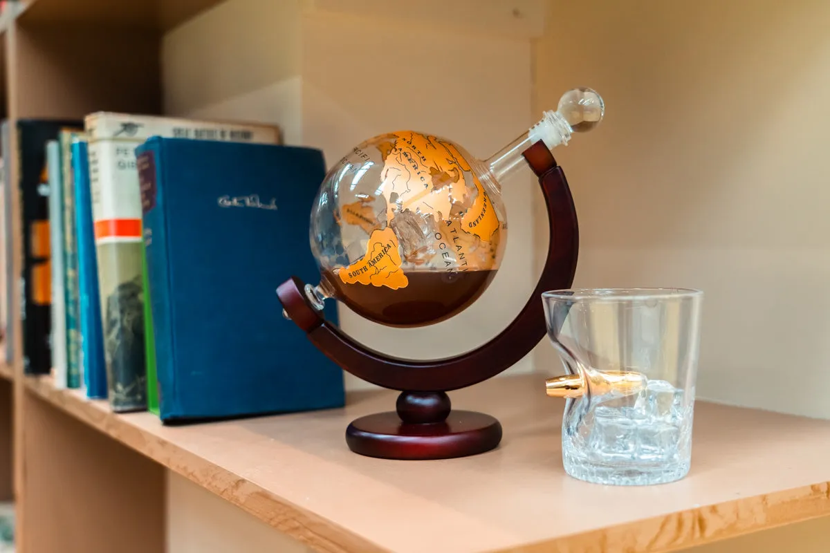 Glass Globe Decanter With Tank Inside