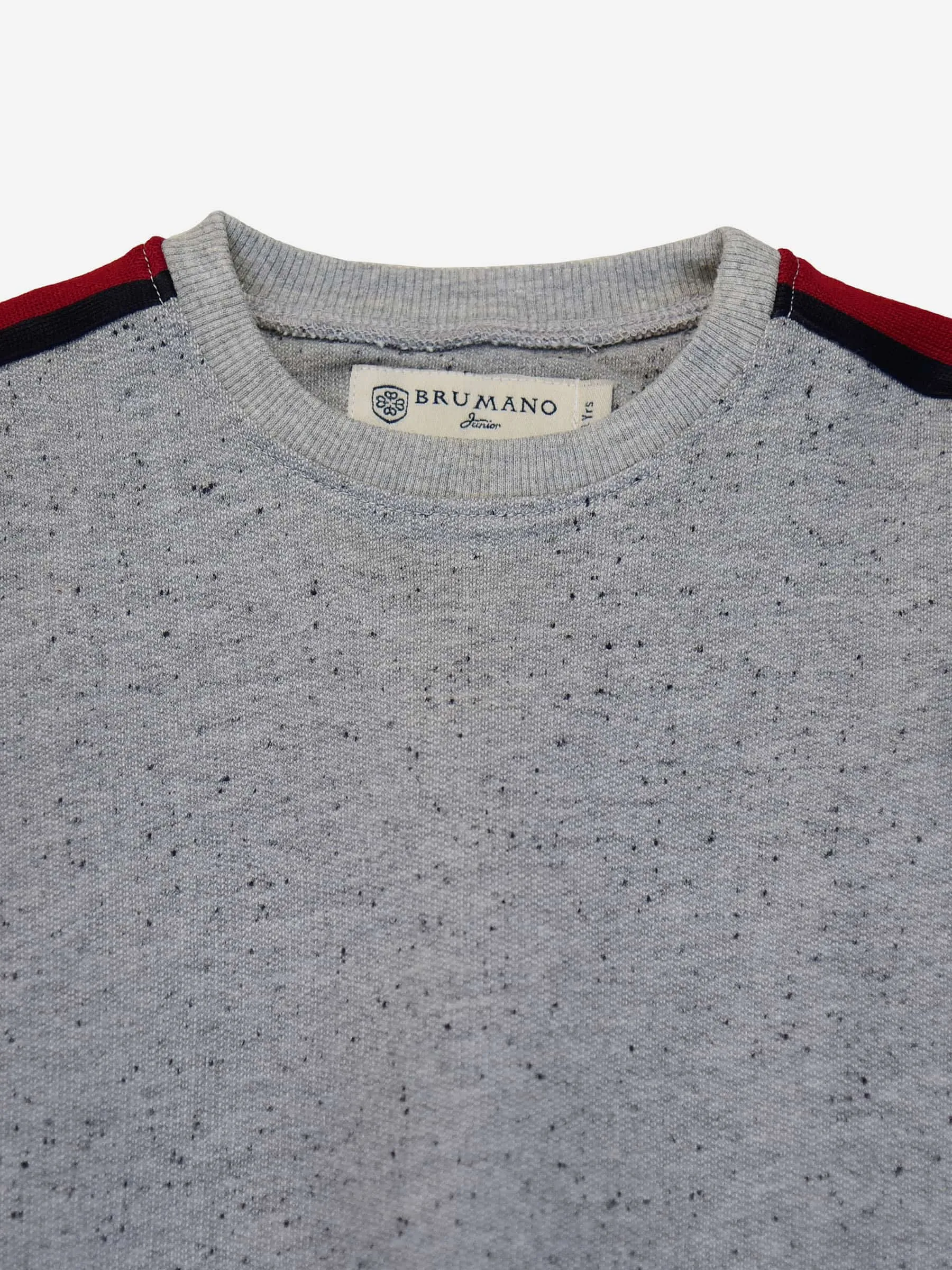 Grey Sweatshirt With Red Stripe Detailing