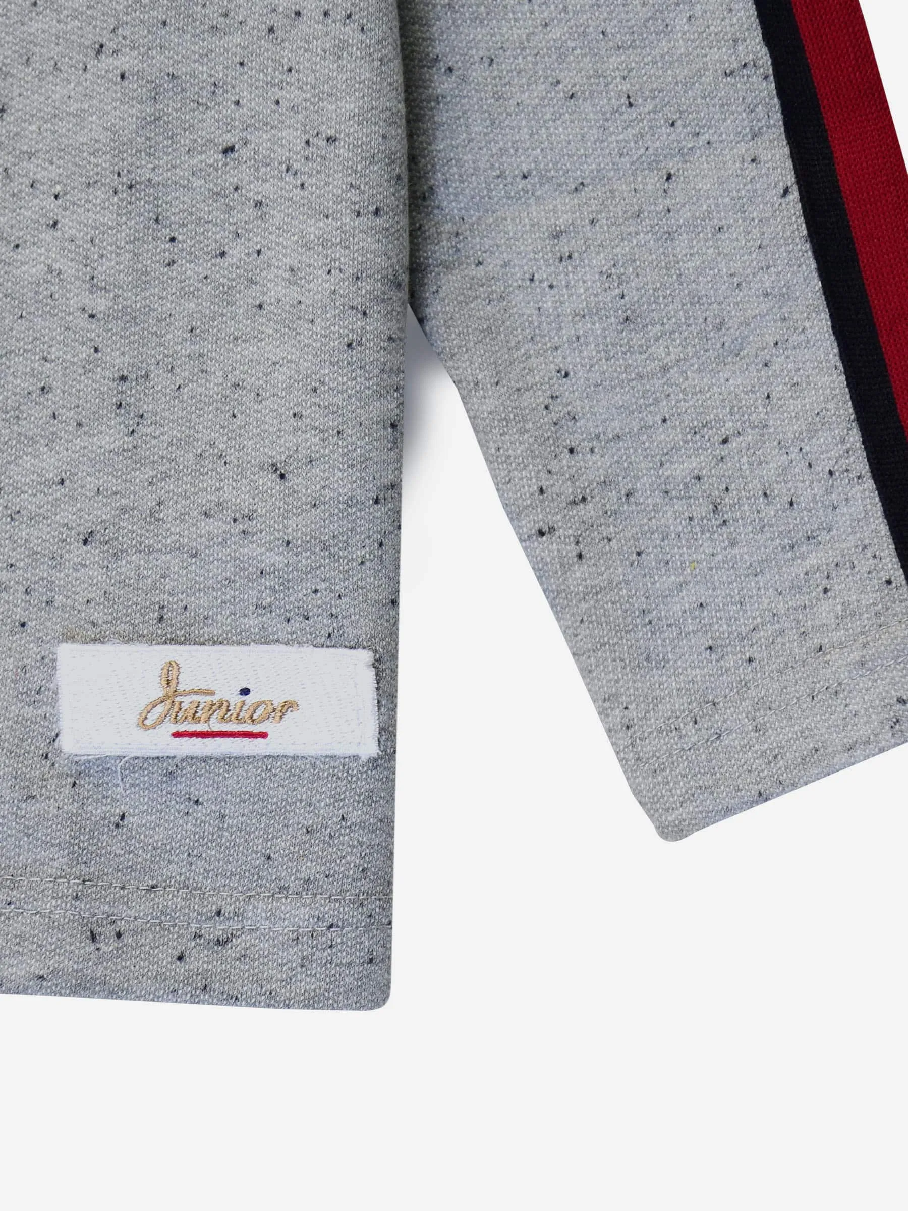 Grey Sweatshirt With Red Stripe Detailing