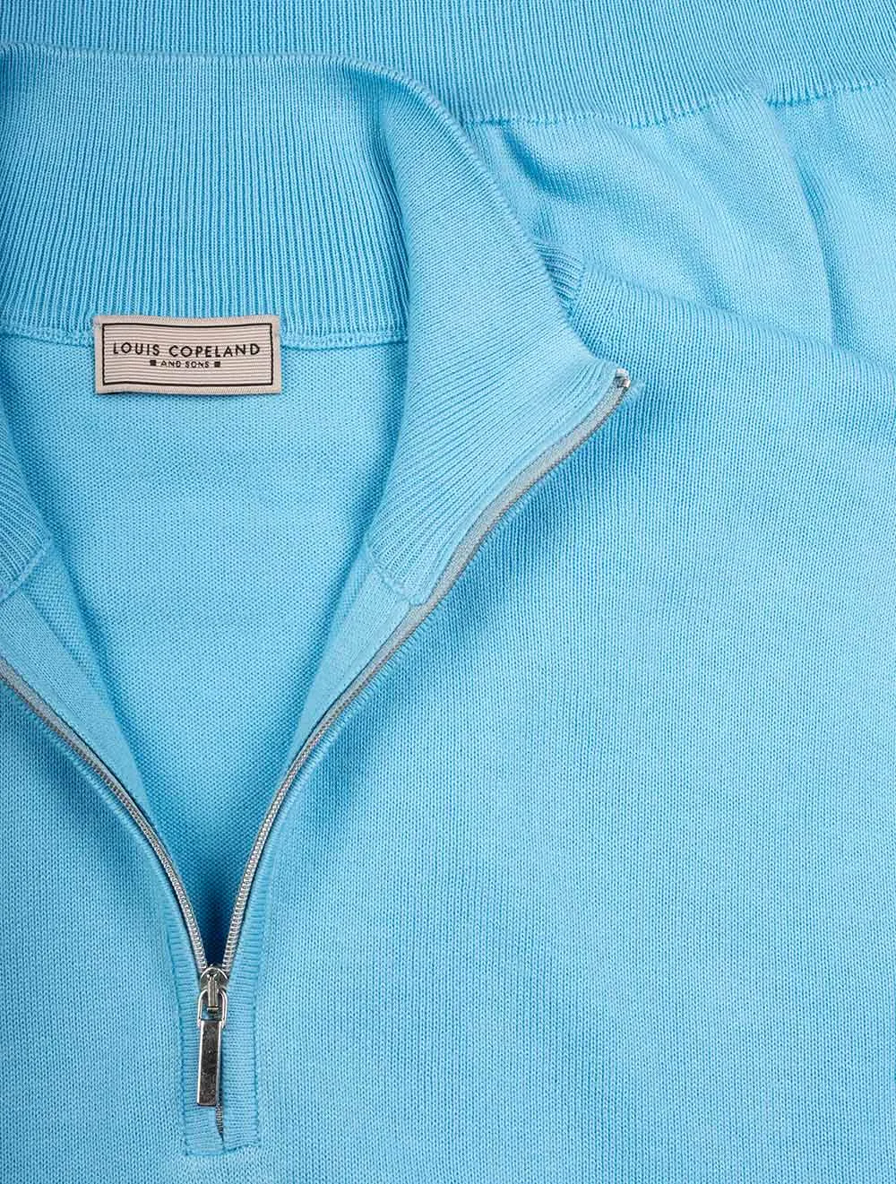 Half Zip Mock Neck Jumper Cielo Blue