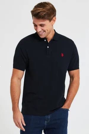 Mens Pique Polo Shirt in Black