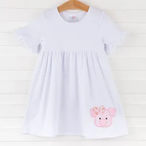 Precious Pig Dress, White