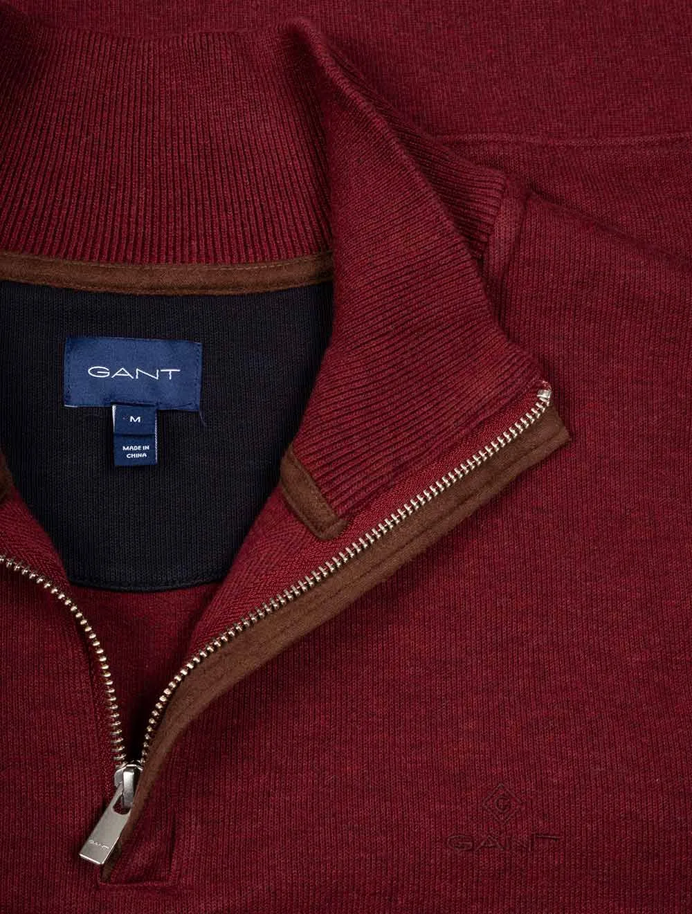 Sacker Rib Half Zip Dark Burgundy Melange