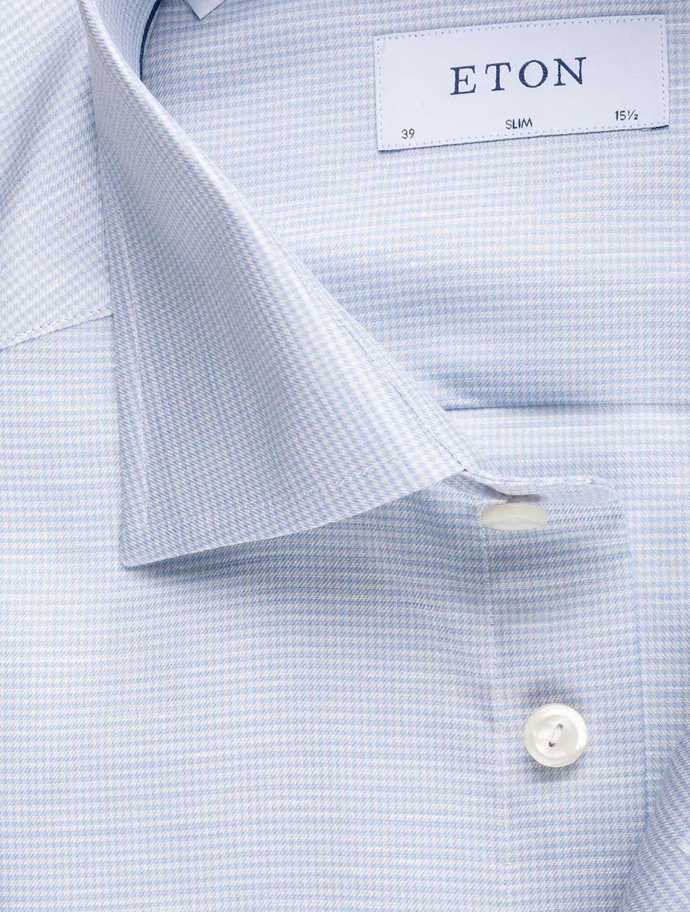 Slim Fit Puppytooth Formal Shirt Blue