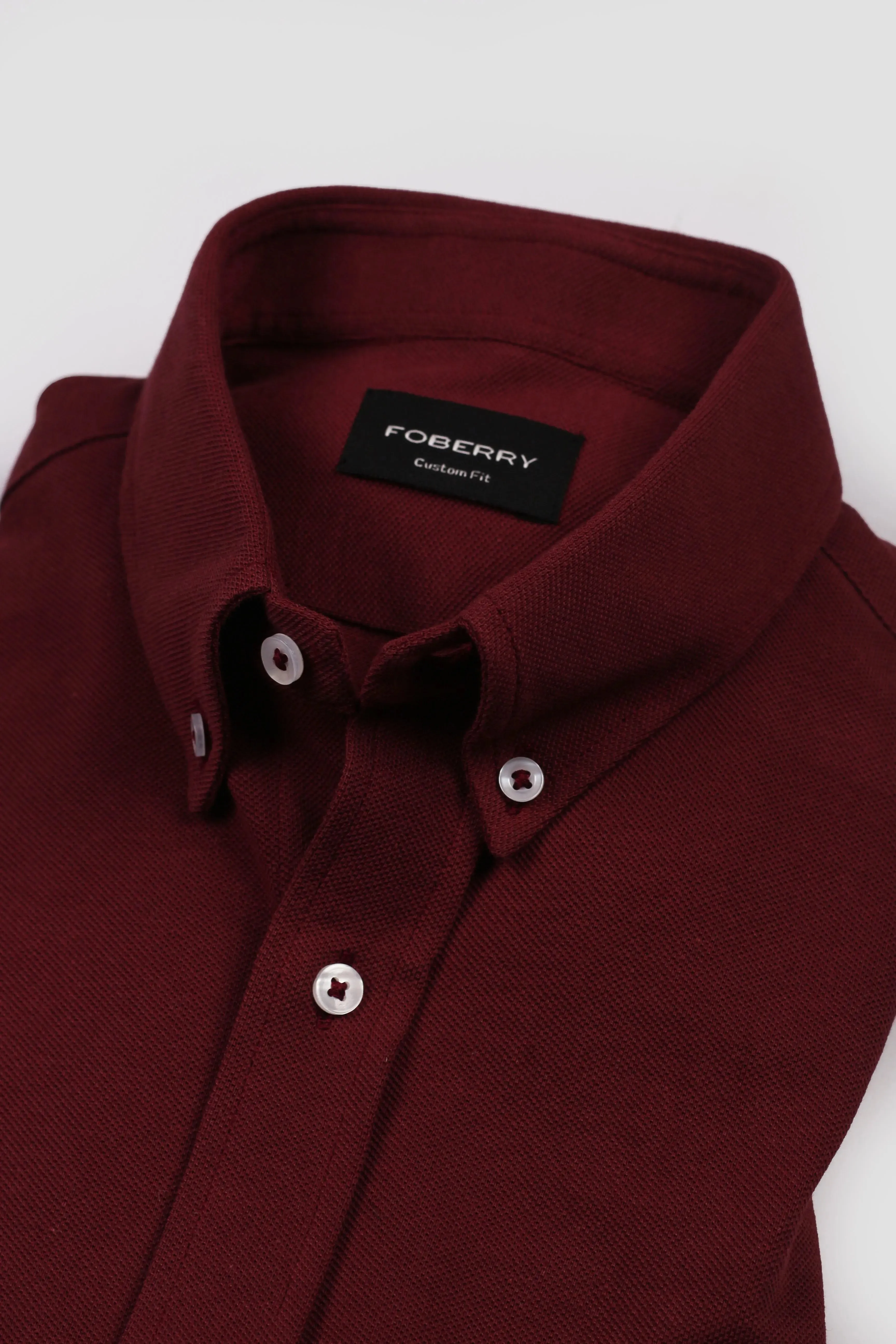 Soft Maroon Pique Shirt
