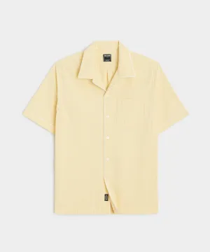 Tipped Seersucker Shirt in Yellow